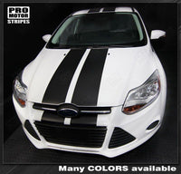 Ford Focus 2011-2014 Pre-cut Over-The-Top Double Stripes
