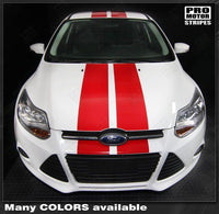 Ford Focus 2011-2014 Pre-cut Over-The-Top Double Stripes