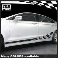 FORD FUSION 2013-2021 Checkered Rocker Panel Side Stripes