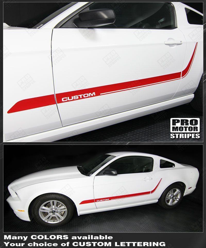 2005 2006 2007 2008 2009 2010 2011 2012 2013 2014 Ford Mustang side
 door
 rocker panel Decals Stripes 152632874911-1