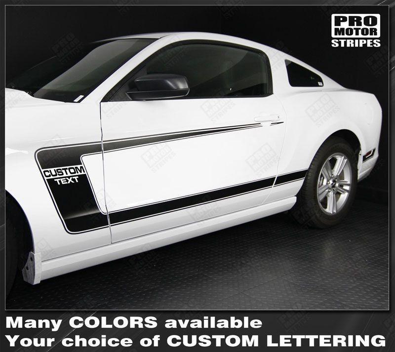 2005 2006 2007 2008 2009 2010 2011 2012 2013 2014 Ford Mustang side
 door
 rocker panel Decals Stripes 132266834084-1