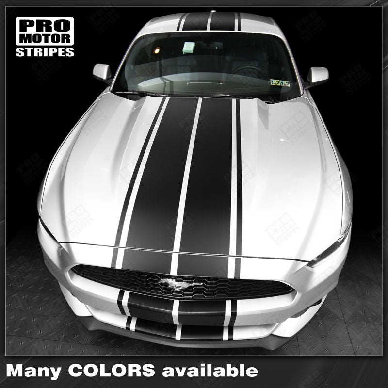 Black Mustang With White Stripes