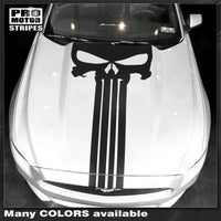 Ford Mustang 2013-2023 & 2005-2009 Punisher Skull Hood Accent Stripe Decal
