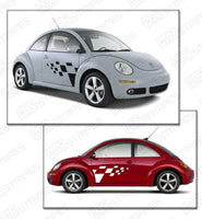 VW Volkswagen Beetle Rally Checkered Side Sport Stripes